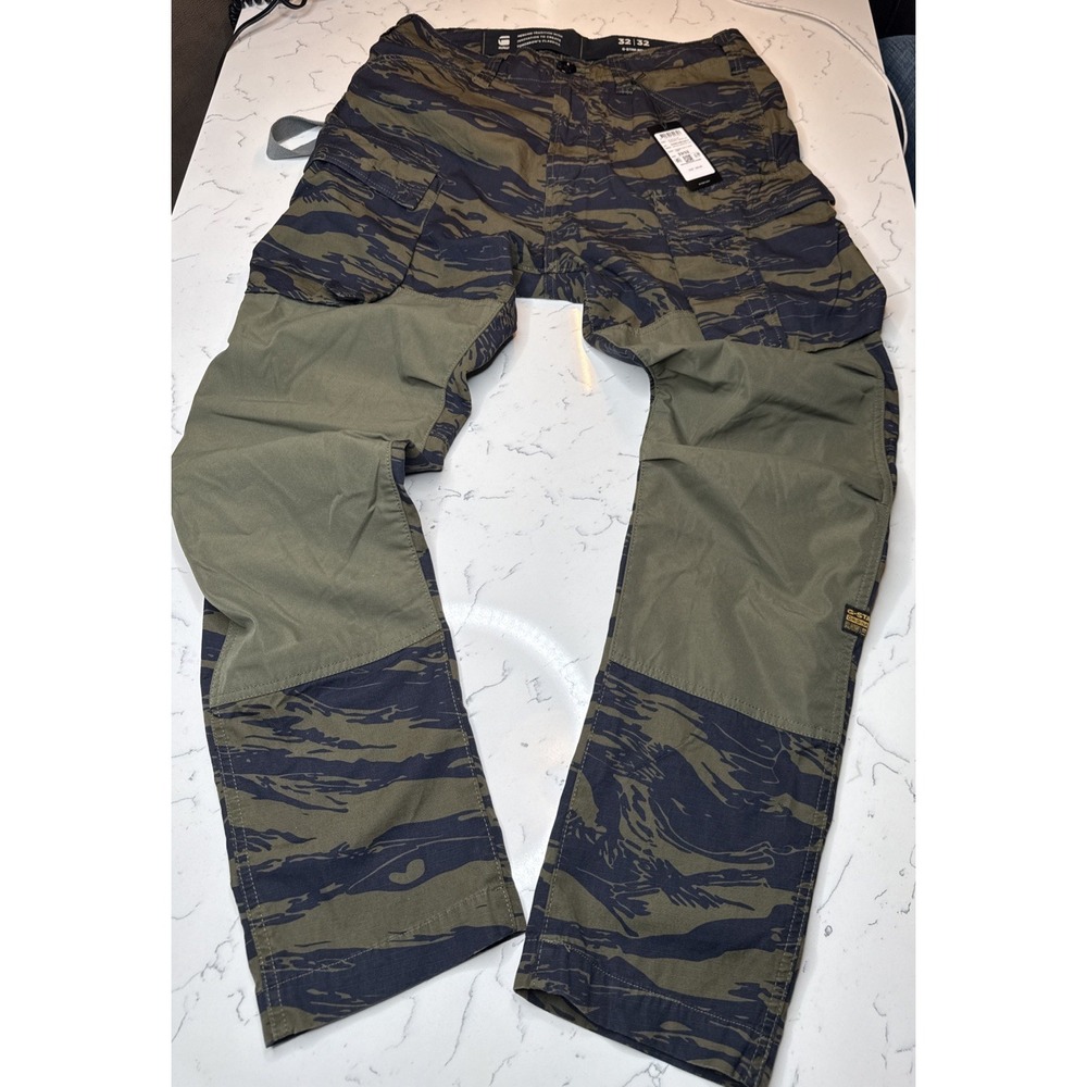 G-Star Raw 3D Tapered Tiger Camo Cargo 2.0 NWT 32x32 GreenRipstop Shadow Olive